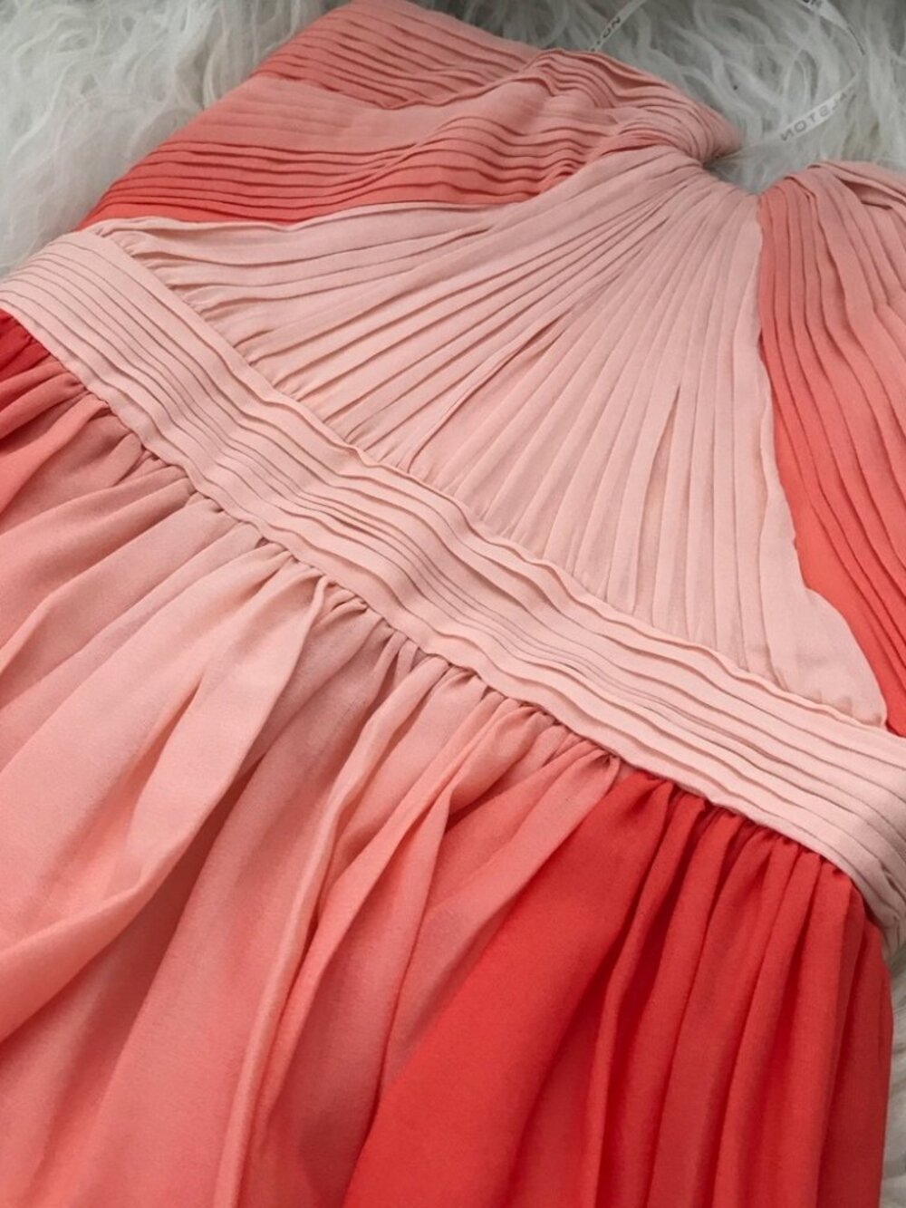 HALSTON HERITAGE Chiffon Ombre Strapless Dress 0061 - Picture 4 of 7